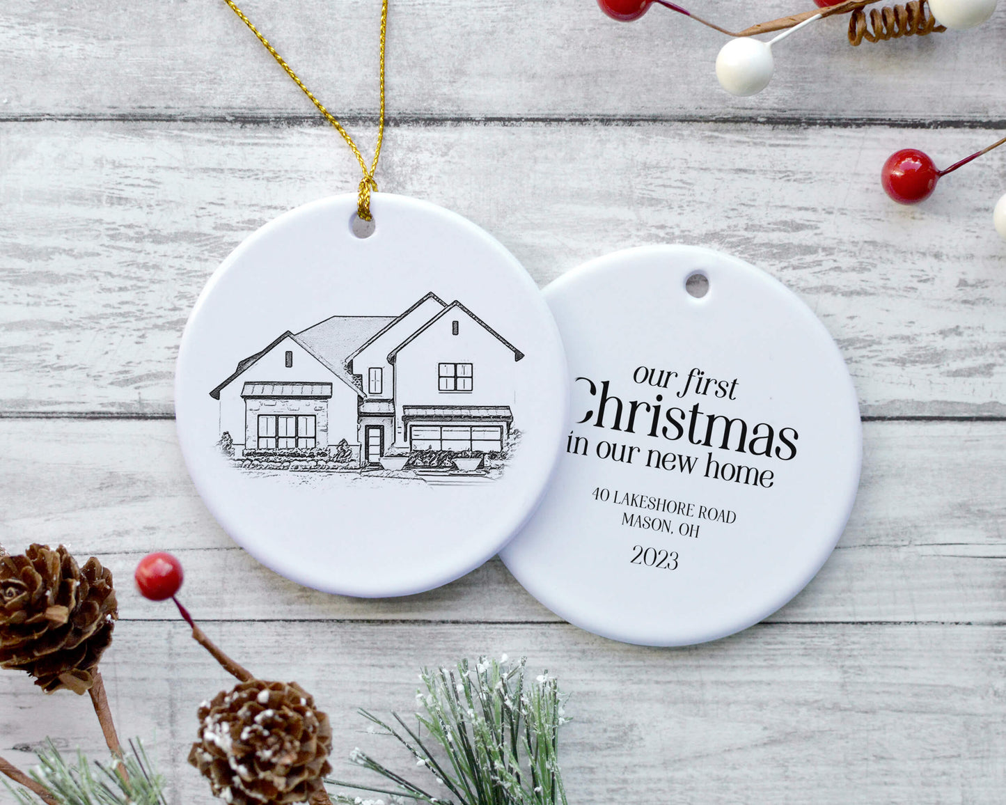 House Portrait Christmas Ornament