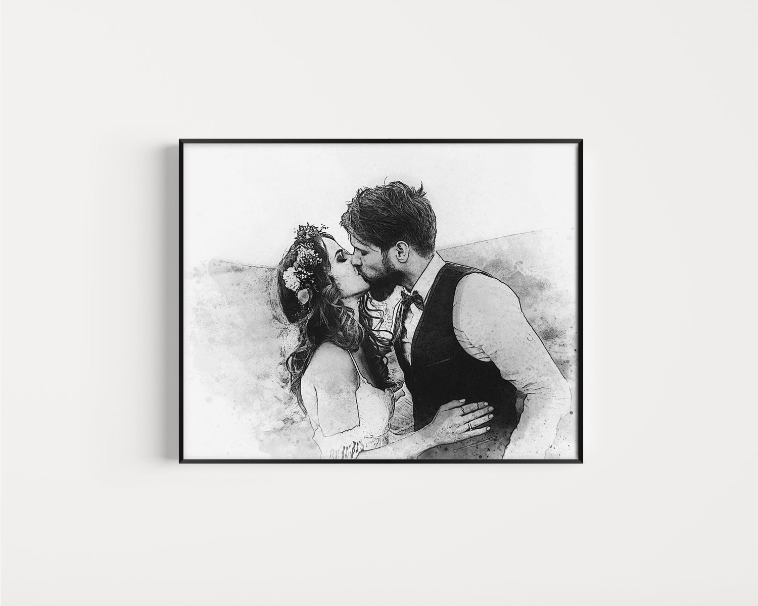 Custom Portrait, Wedding Gift, Anniversary Gifts, Personalized, Couple Portrait, Gift for Her, Gift for Him, Cotton Anniversary Gifts