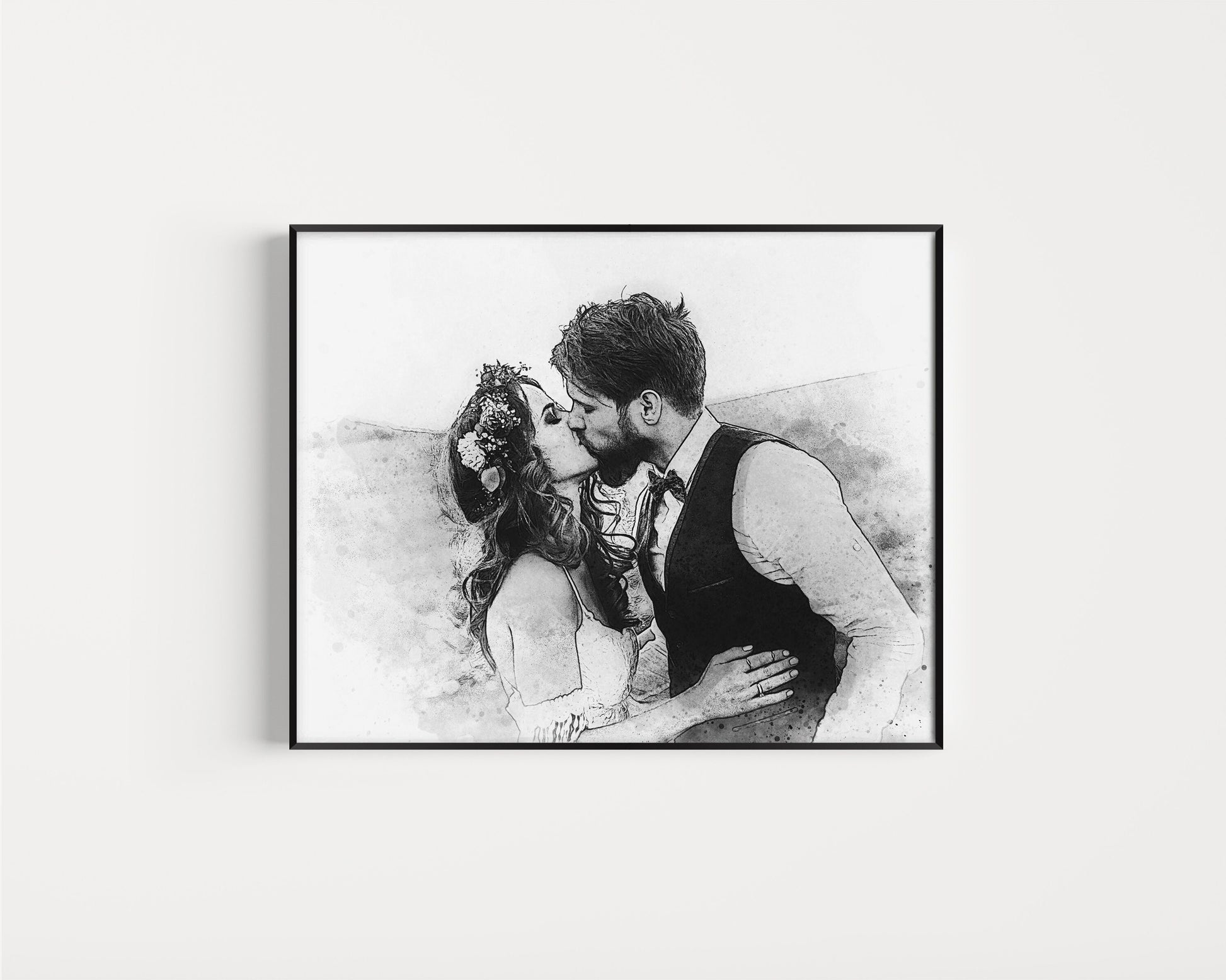 Custom Portrait, Wedding Gift, Anniversary Gifts, Personalized, Couple Portrait, Gift for Her, Gift for Him, Cotton Anniversary Gifts