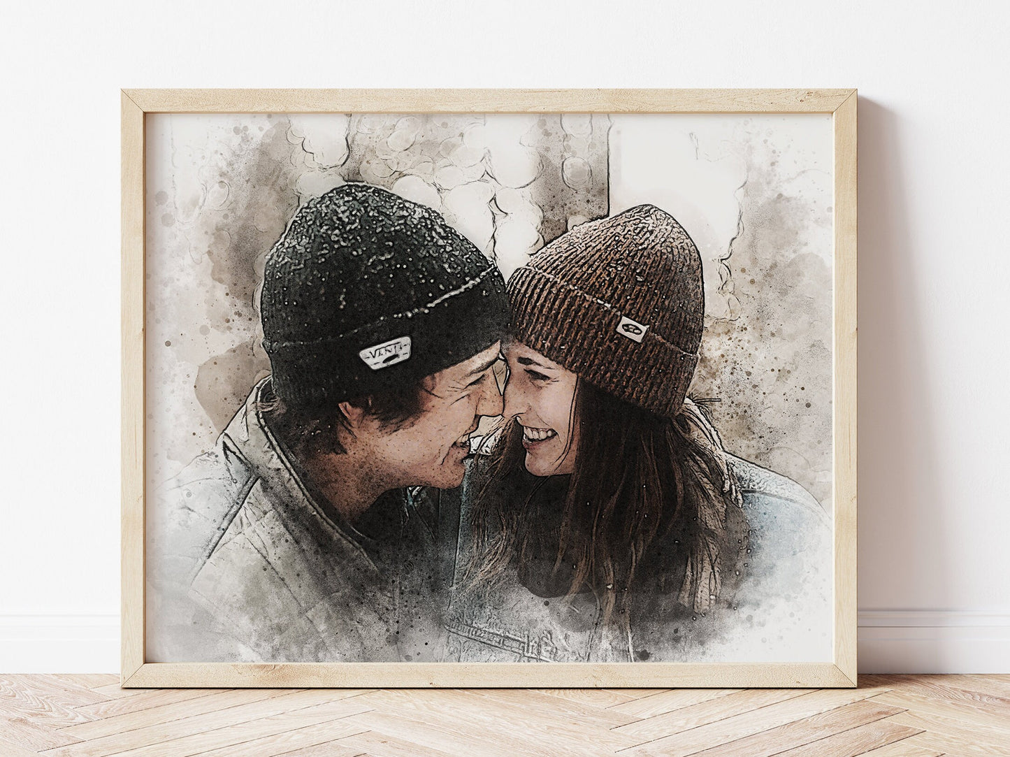 Custom Portrait, Anniversary Gifts, Painting from Photo, Personalized, Couple Portrait, Wedding Gift, Gift for Him, 2nd Anniversary Gift