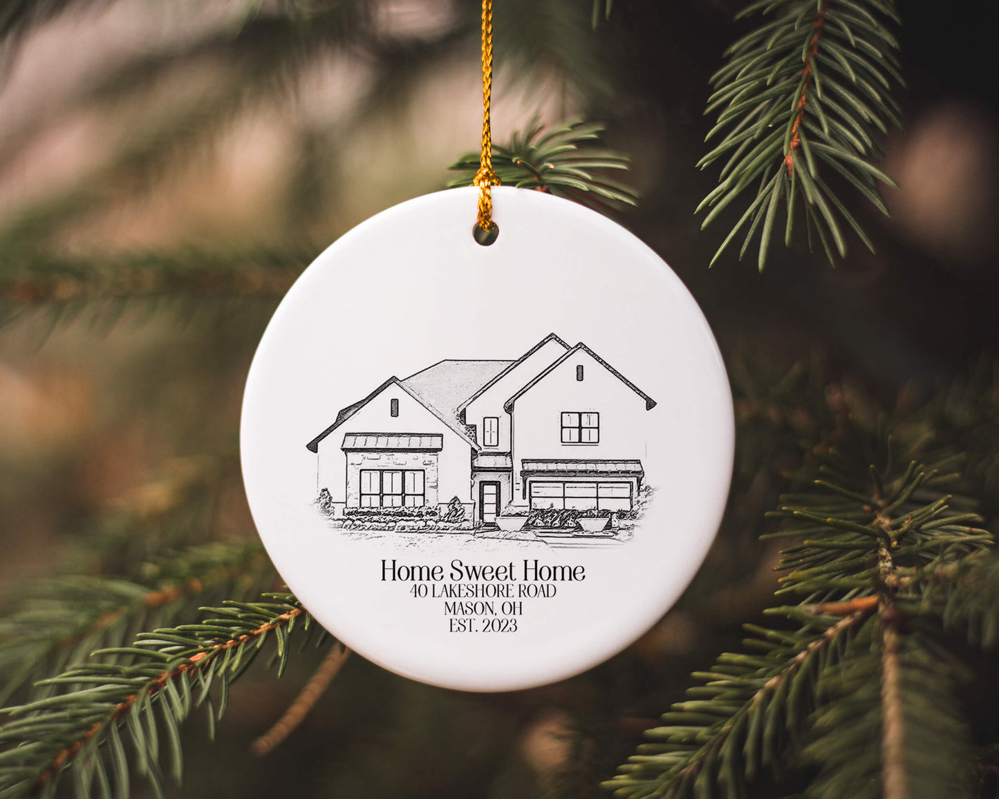 House Portrait Christmas Ornament