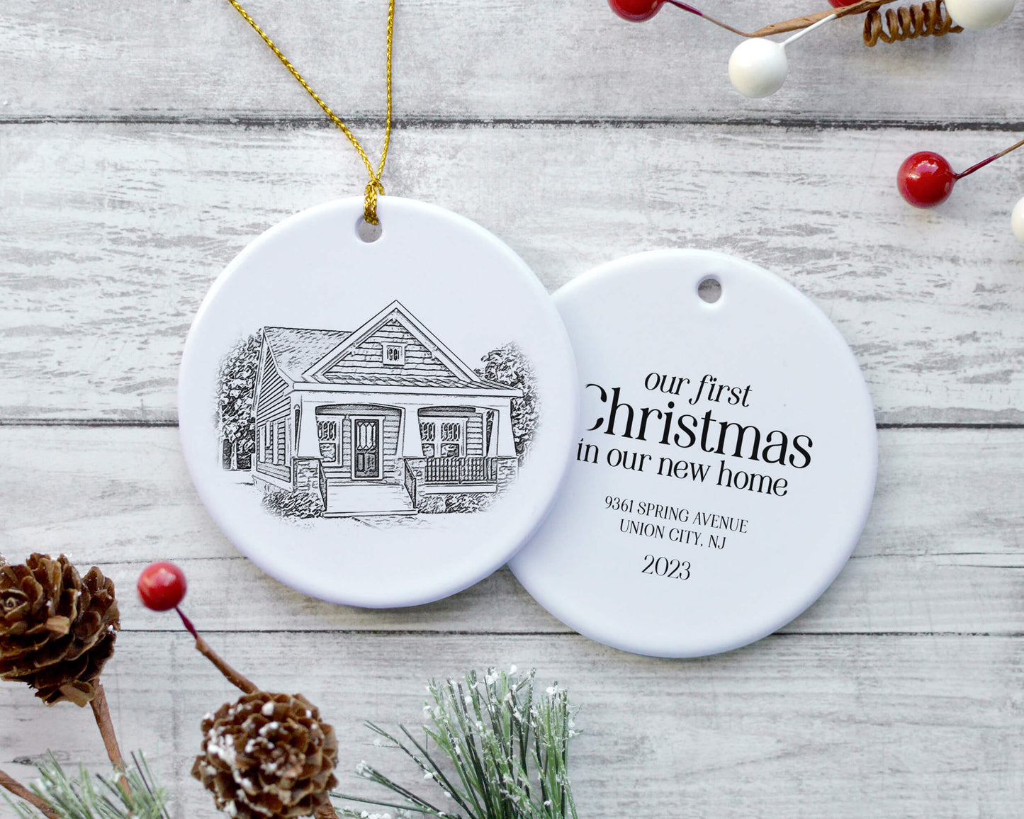 House Portrait Christmas Ornament