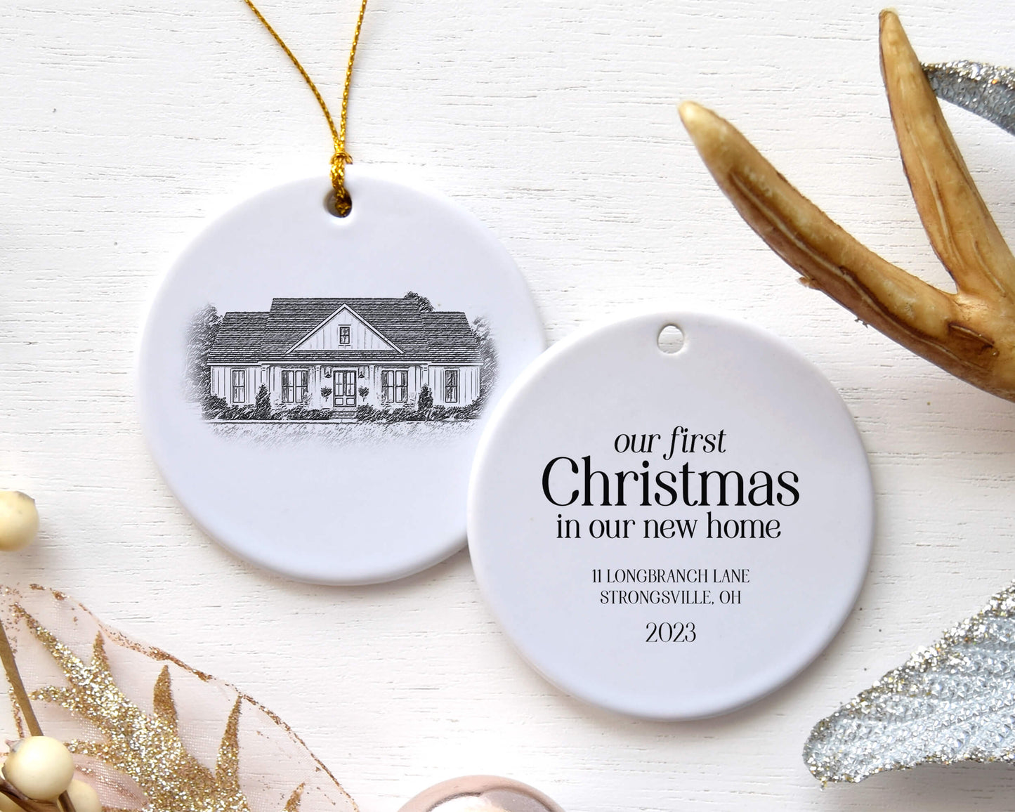 House Portrait Christmas Ornament