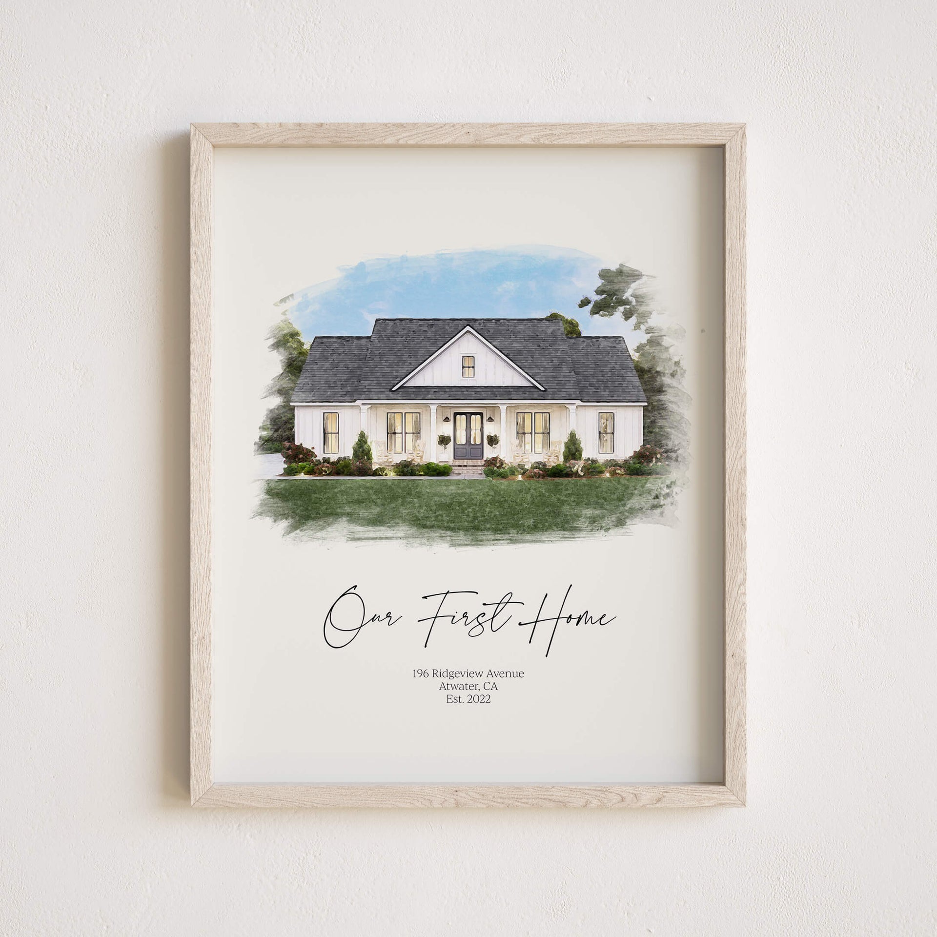  Watercolor house from photo, House portrait from photo, house  home digital art, Realtor Closing Gift, Housewarming Gift, sketch from  photo : Handmade Products