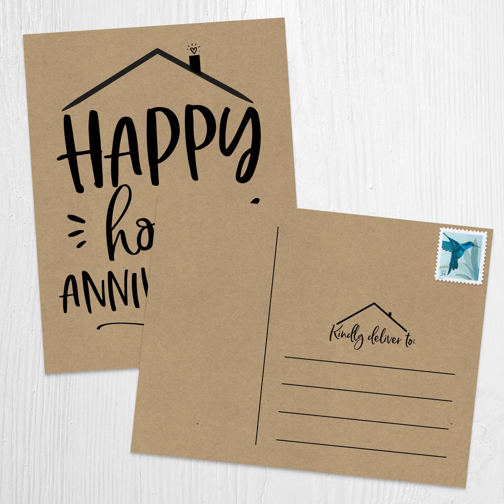 Home Anniversary, Realtor Cards, Set of Cards, New Home, Real Estate Postcard, Handmade Cards, Anniversary Cards