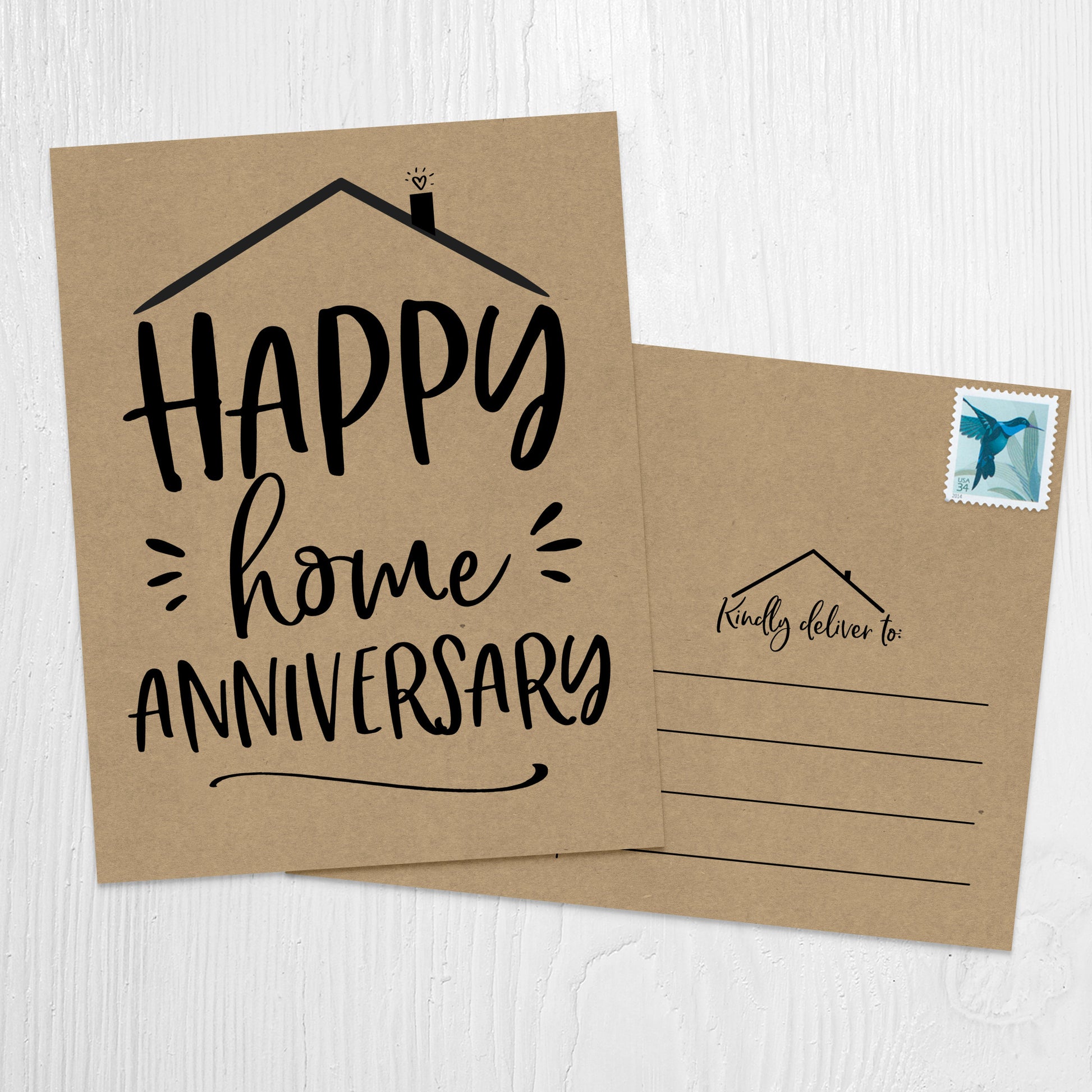 Home Anniversary, Realtor Cards, Set of Cards, New Home, Real Estate Postcard, Handmade Cards, Anniversary Cards