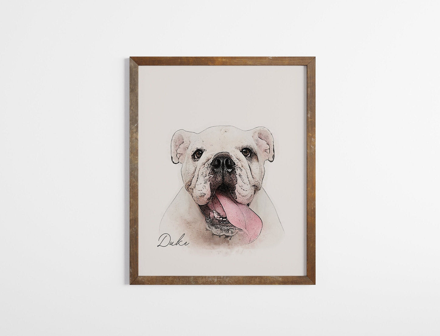 Custom Pet Portrait in Watercolor Style, Perfect Pet Sympathy Remembrance Gift